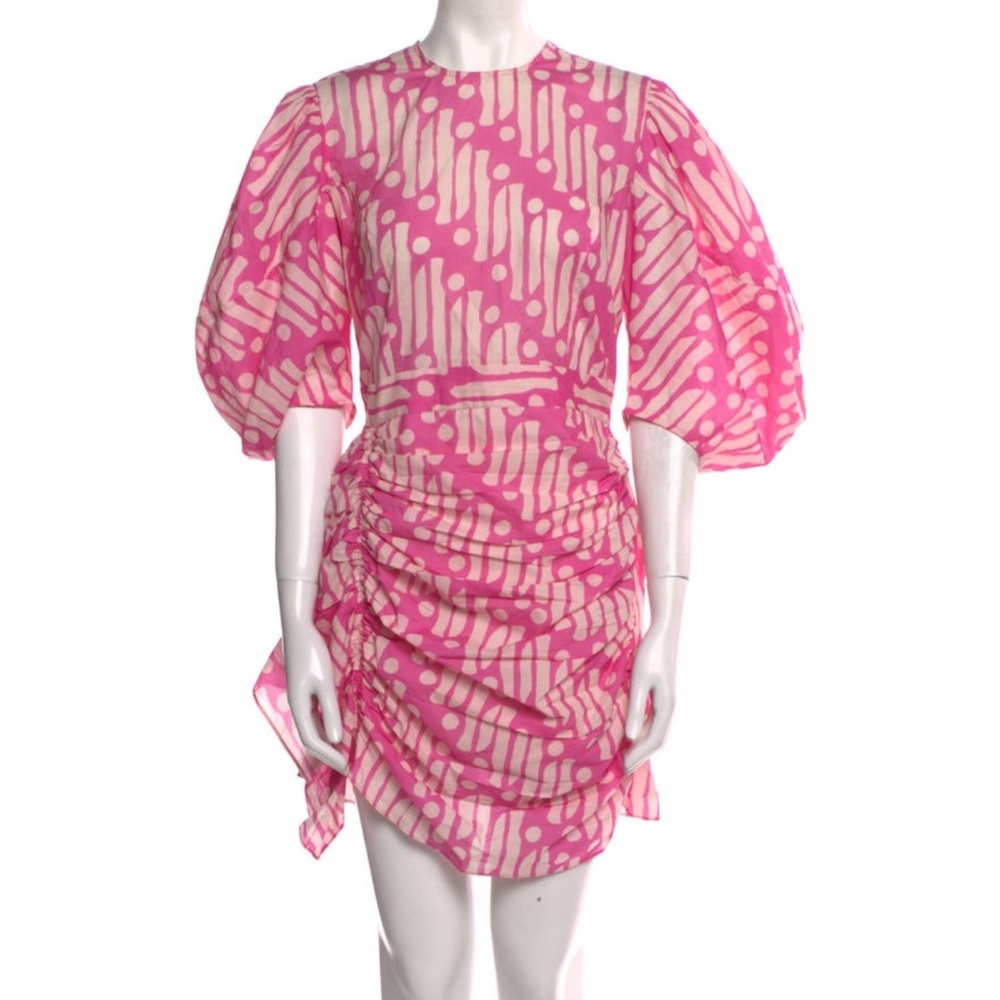 •   RHODE pink / printed A-Line Dress- size small. In perfect condition.
